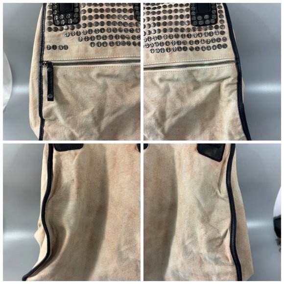 Free People Ryman Distressed Tote Studded Expendable Zipper Center - Picture 7 of 16